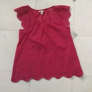 Banana Republic magenta PXS butterfly cap sleeve